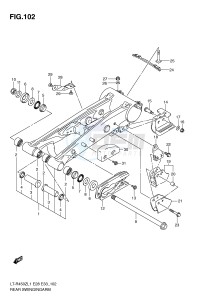 LT-R450 (E28-E33) drawing REAR SWINGING ARM (LT-R450L1 E33)