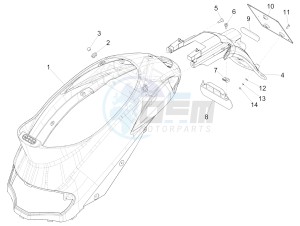 Liberty 50 4T PTT 2009-2017 drawing Rear cover - Splash guard