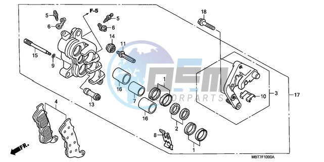 FRONT BRAKE CALIPER (R.) (XL1000V)