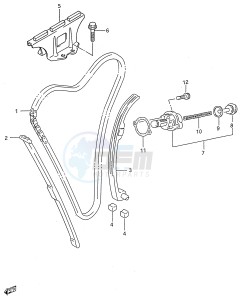 GSX600F (E28) Katana drawing CAM CHAIN (MODEL T)