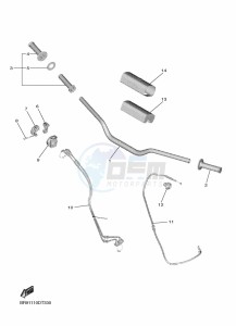 YZ250F (B7BG) drawing STEERING HANDLE & CABLE