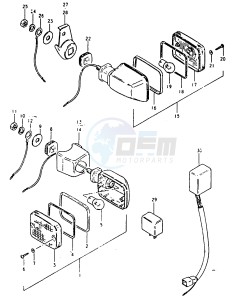 GSX1100 (T-X) drawing TURN SIGNAL LAMP (E2, E21)