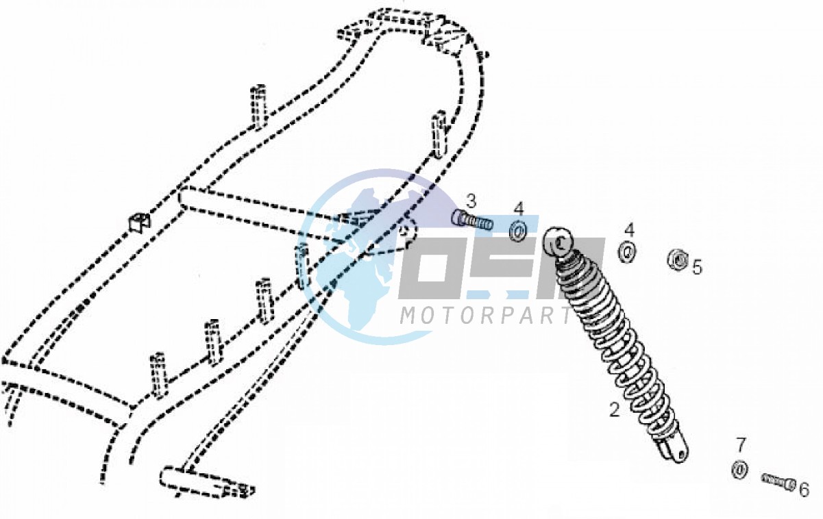 Shock absorber, rear (Positions)