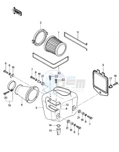 KDX 400 A [KDX400] (A1-A2) [KDX400] drawing AIR CLEANER