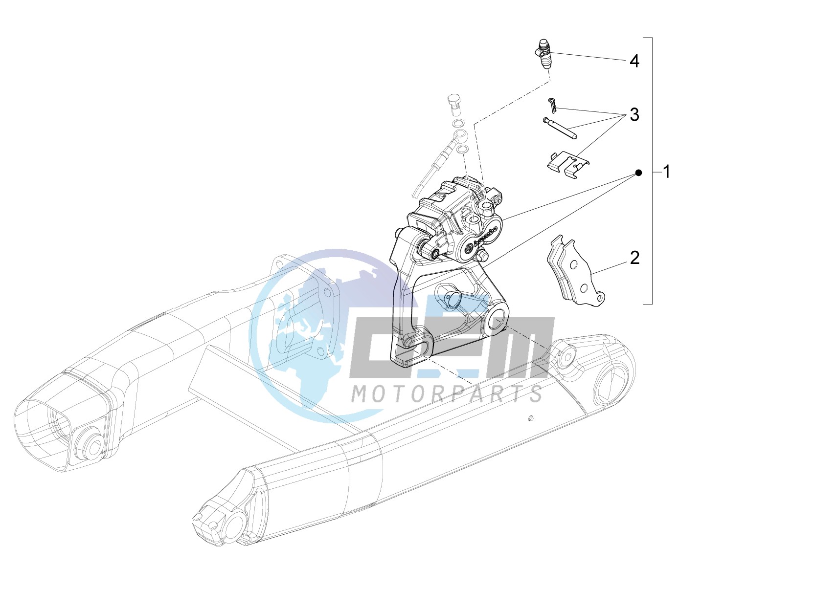 Rear brake caliper