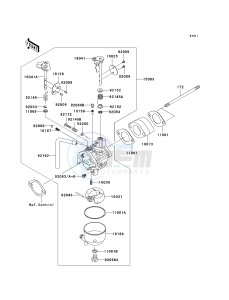 KAF 400 B [MULE 600] (B1) B1 drawing CARBURETOR