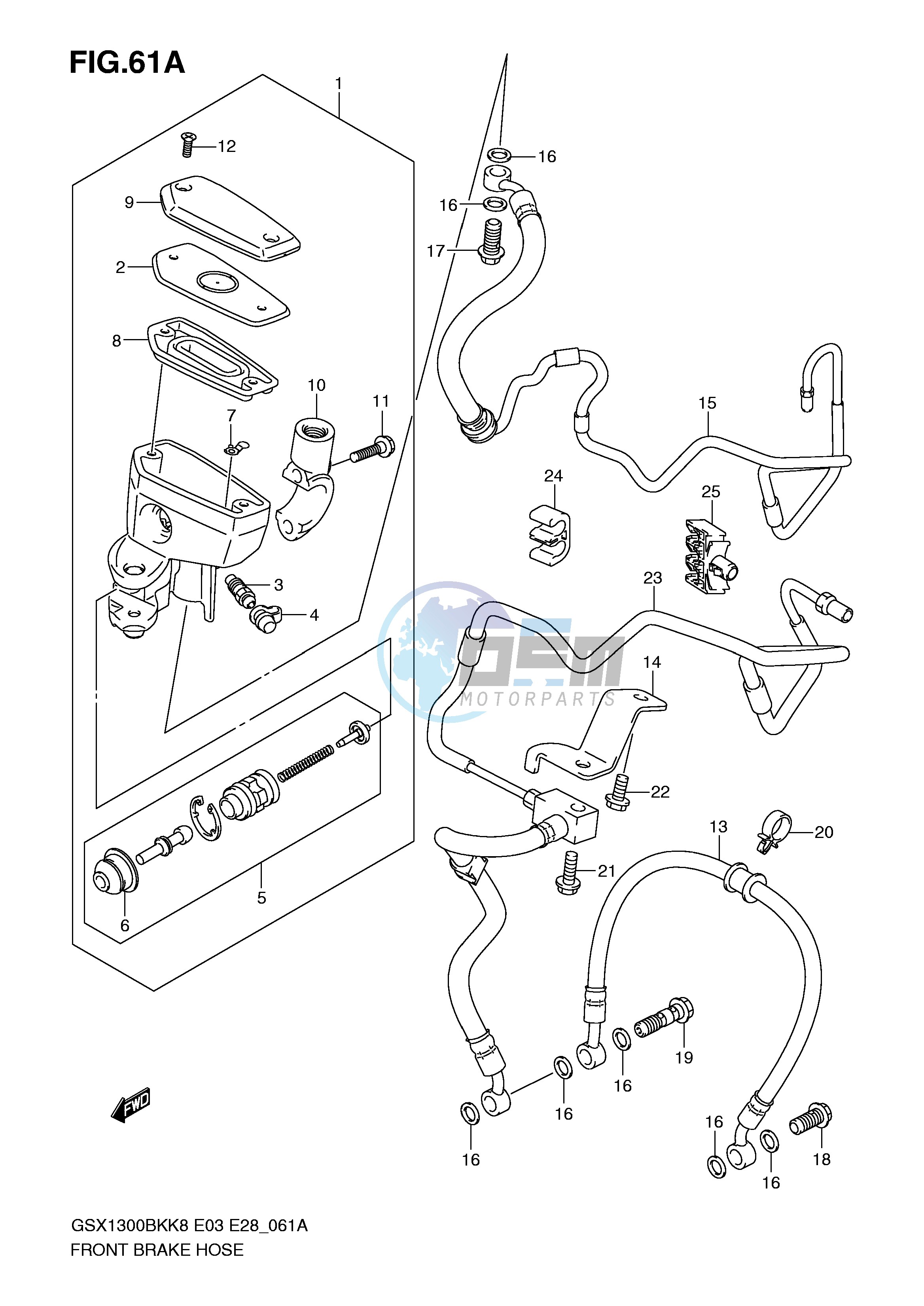 FRONT BRAKE HOSE (GSX1300BKAK8 AUFK9)