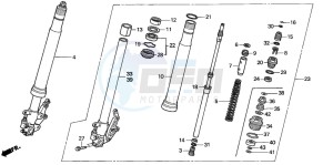 VTR1000SP RC51 drawing FRONT FORK