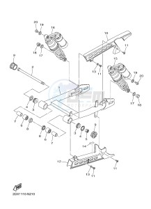 XVS950CR XV950R XV950 R-SPEC (B33A) drawing REAR ARM & SUSPENSION