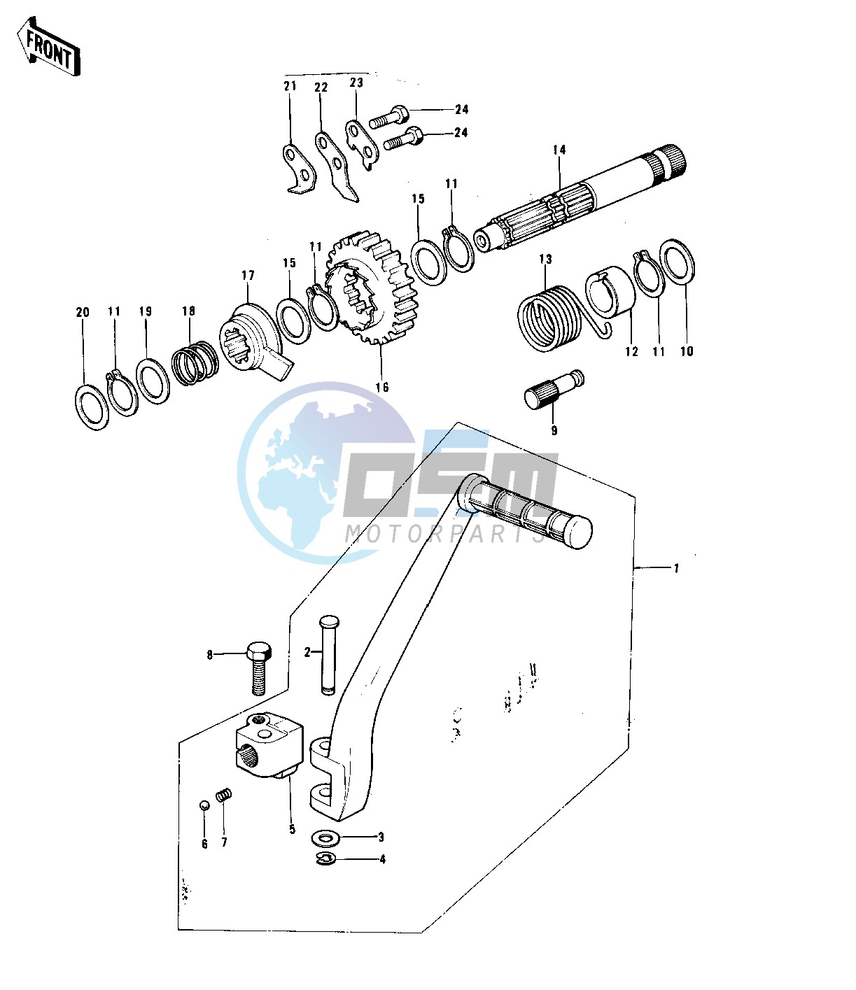 KICKSTARTER MECHANISM -- 74-76 KX125_A_A3- -