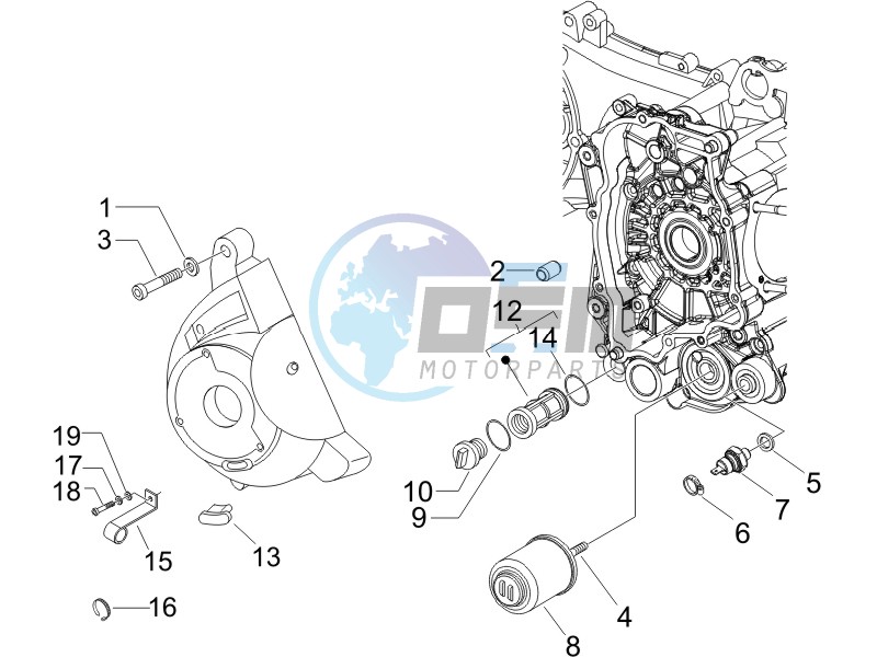 Flywheel magneto cover - Oil filter