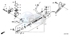 VT750C2SE Shadow - VT750C2S-E UK - (E) drawing REAR BRAKE MASTER CYLINDER