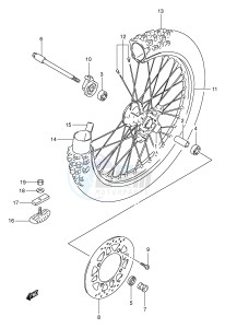 DR350 (E1) drawing FRONT WHEEL