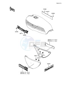 KZ 1000 R [EDDIE LAWSON REPLICA] (R1-R2) [EDDIE LAWSON REPLICA] drawing LABELS