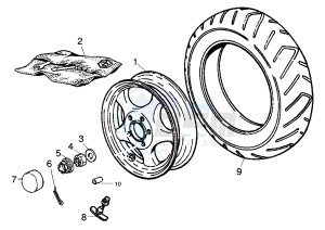 ET4 125-150 drawing Rear Wheel