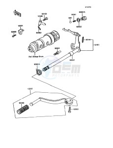 KE 100 B [KE100] (B11-B15) [KE100] drawing GEAR CHANGE MECHANISM