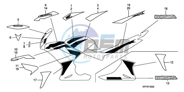 MARK/STRIPE (CBR125RW7/RW9/RWA)