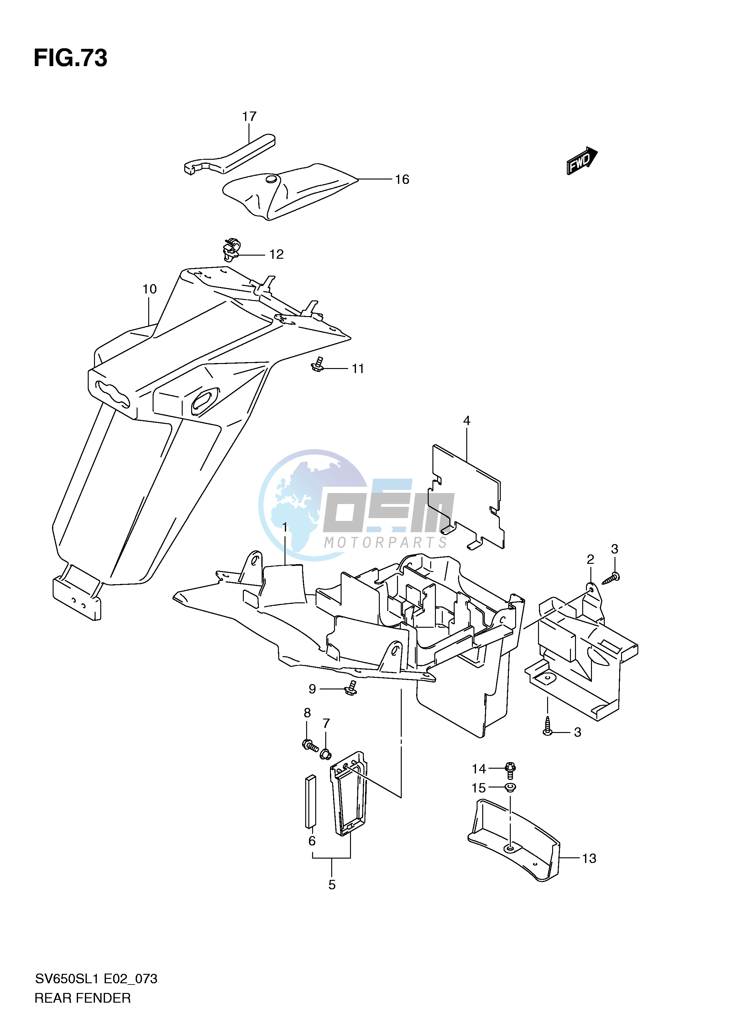 REAR FENDER (SV650SUL1 E24)