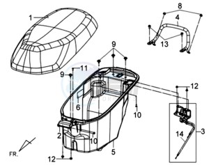 TONIK 50CC drawing HELMET BOX