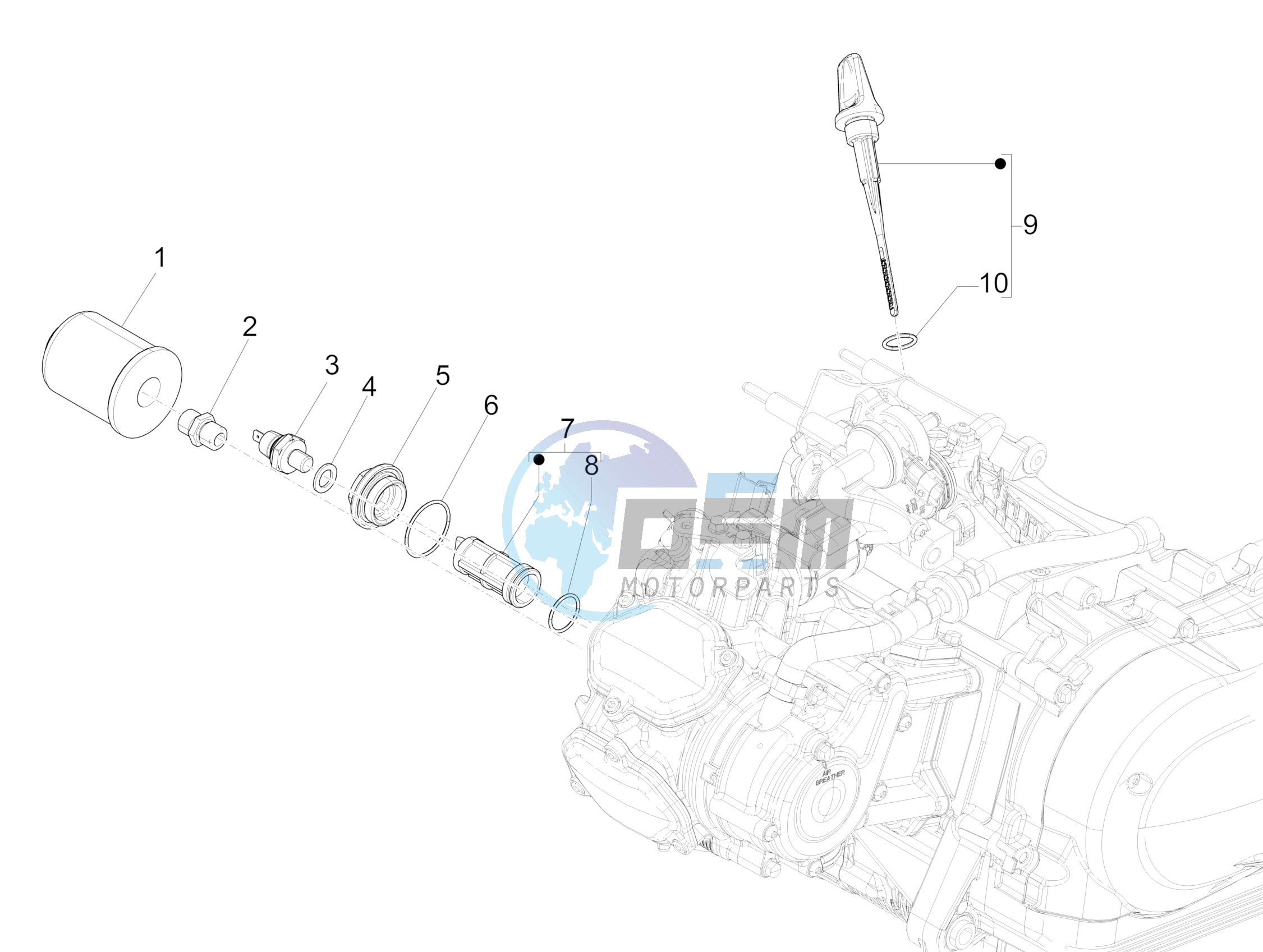 Flywheel magneto cover - Oil filter