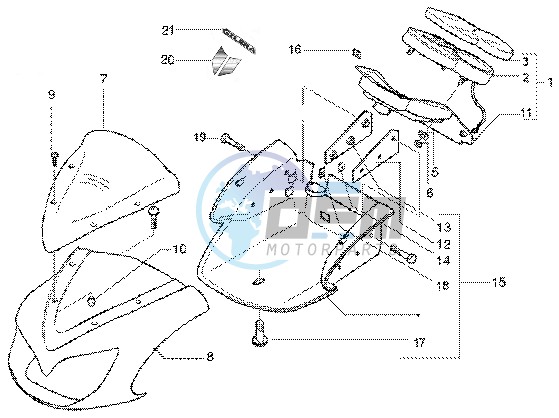 Fairings-meter combination