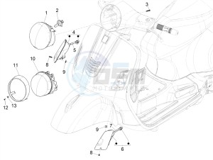 SUPER GTS 125 4T 3V IGET ABS E3 (APAC) drawing Front headlamps - Turn signal lamps