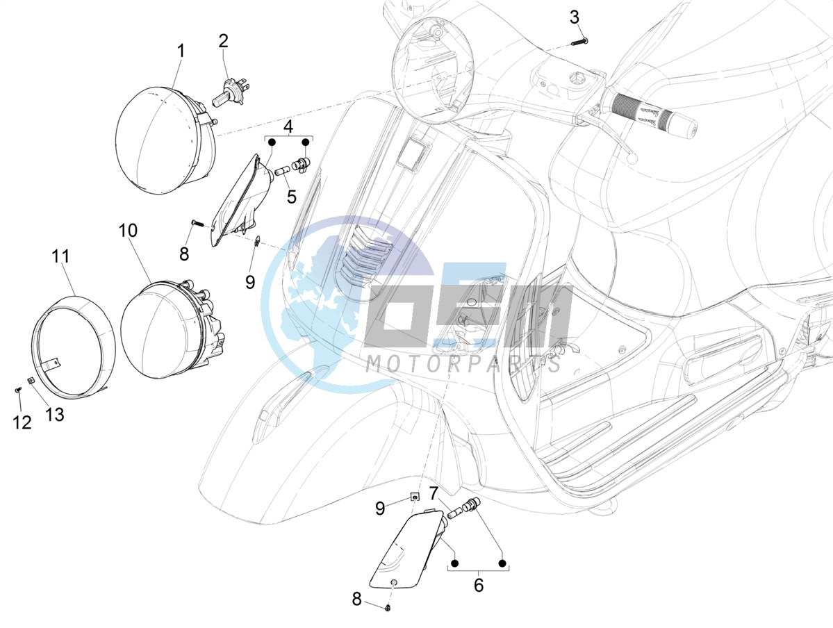 Front headlamps - Turn signal lamps