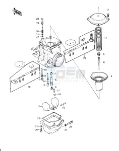 KZ 750 H [LTD] (H1) [LTD] drawing CARBURETOR PARTS -- 80 H1- -