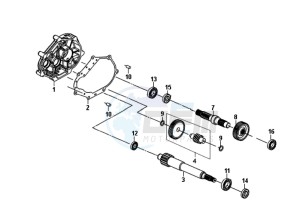 FIDDLE II 50 25KMH NEW ENGINE drawing CRANKCASE - DRIVE SHAFT