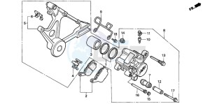 CB750F2 SEVEN FIFTY drawing REAR BRAKE CALIPER