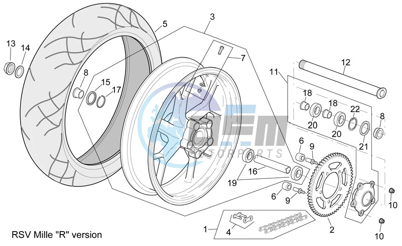 Rear wheel RSV Mille -R- Version