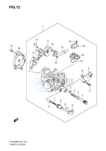 LT-Z400 (E19) drawing THROTTLE BODY