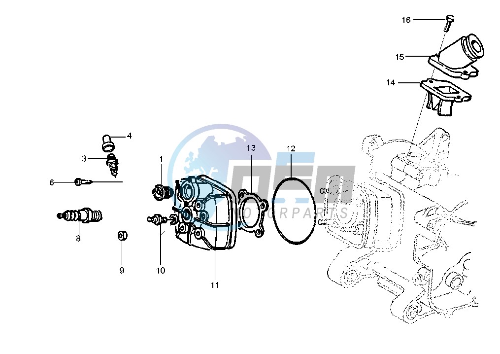 Cylinder head Liquid Cooled