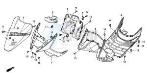 SK50M drawing FRONT FENDER/STEP FLOOR