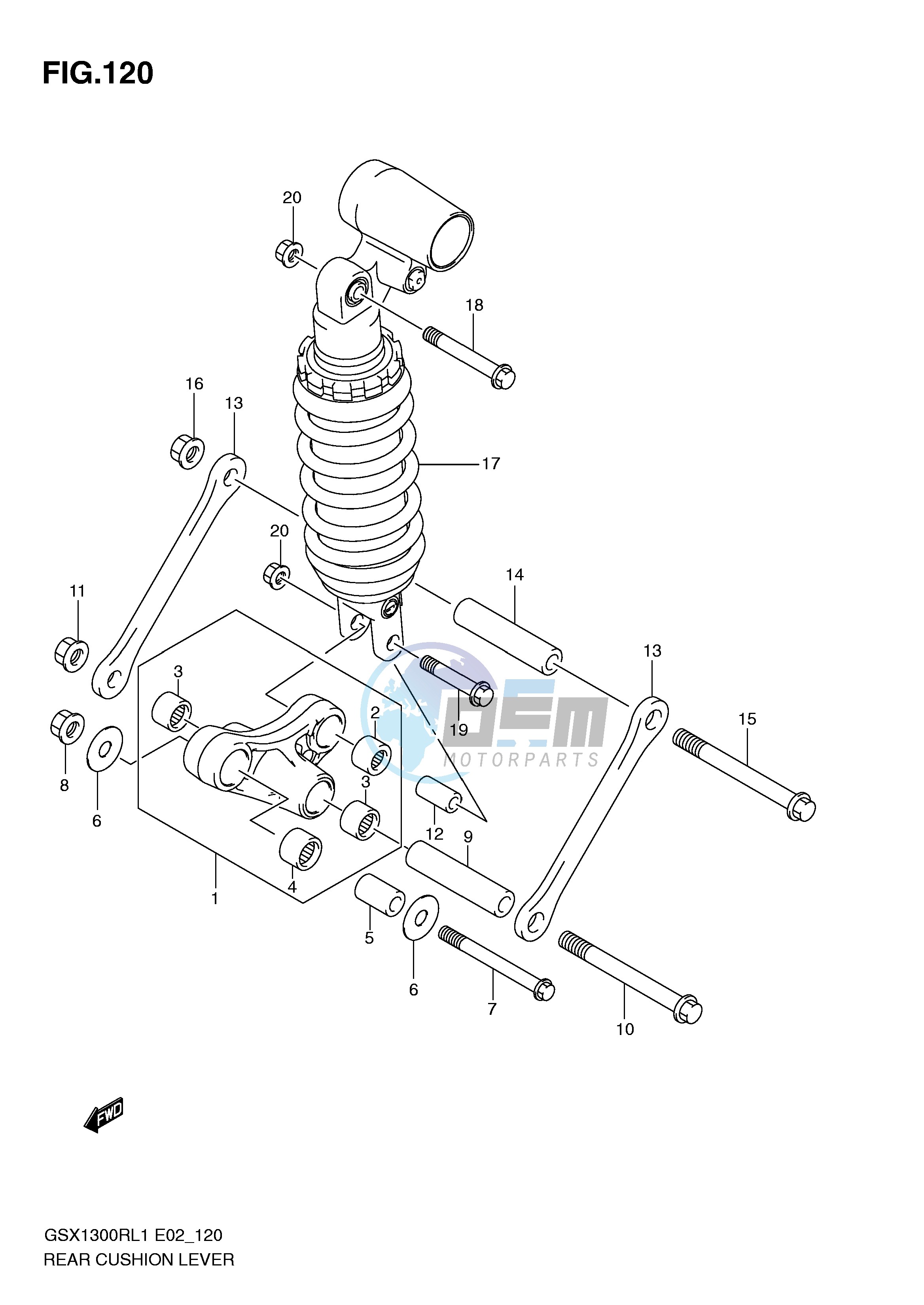 REAR CUSHION LEVER (GSX1300RL1 E14)