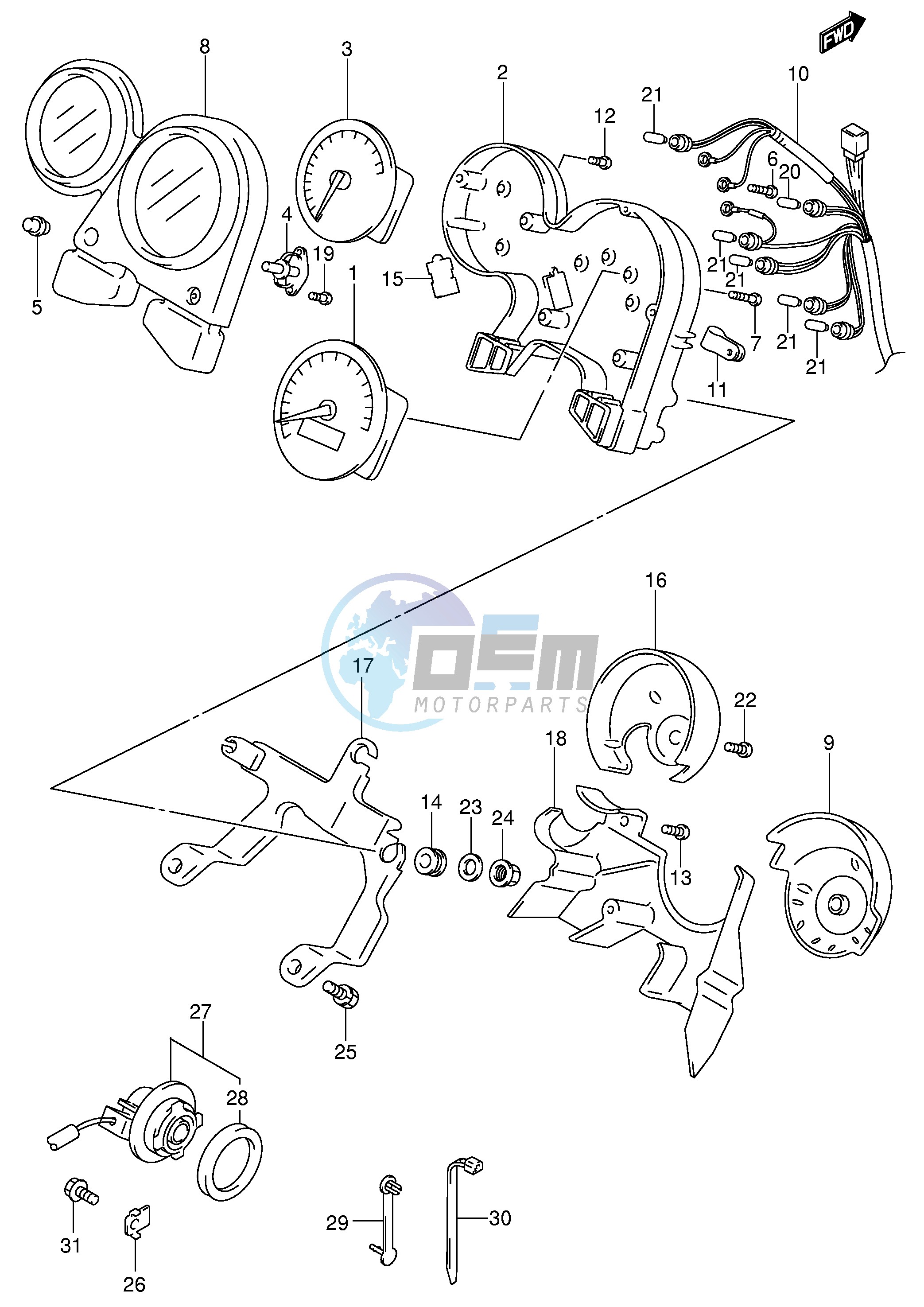 SPEEDOMETER (SV650X UX Y UY K1 UK1 K2 UK2)