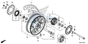 CB500FAE CB500F ABS UK - (E) drawing REAR WHEEL