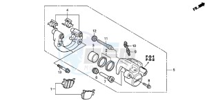 FES150 125 PANTHEON drawing REAR BRAKE CALIPER (FES1257/A7)(FES1507/A7)