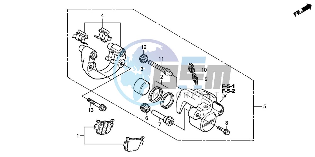 REAR BRAKE CALIPER (FES1257/A7)(FES1507/A7)