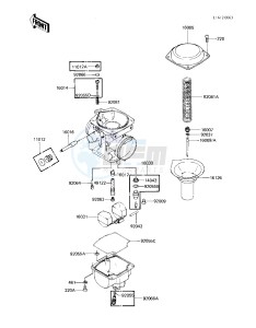 KZ 550 A (A3-A4) drawing CARBURETOR PARTS -- KZ550-A4- -