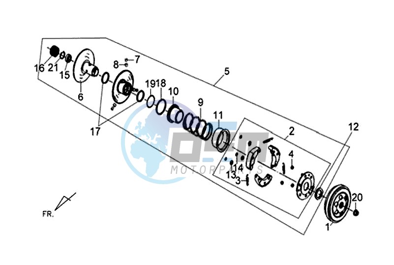 DRIVEN PULLEY ASSY / X'PRO 50 (45 KM/H) (AE05W4-EU) (L4-M1)