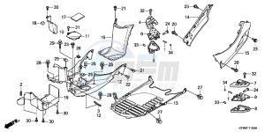 SH300AC drawing FLOOR PANEL/PILLION STEP