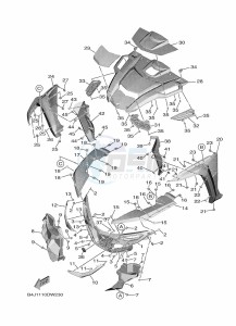 YXE1000EWS YX10ERPLP (B4MR) drawing FRONT FENDER 2