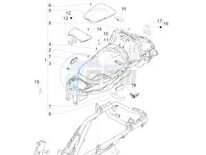 X Evo 250 Euro 3 drawing Helmet huosing - Undersaddle