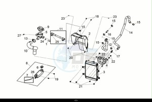 CRUISYM a 125i ABS (LV12W2-EU) (E5) (M1) drawing RADIATOR