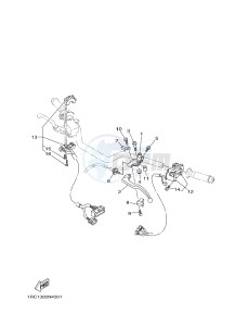 MT09 900 (1RCD 1RCE) drawing HANDLE SWITCH & LEVER