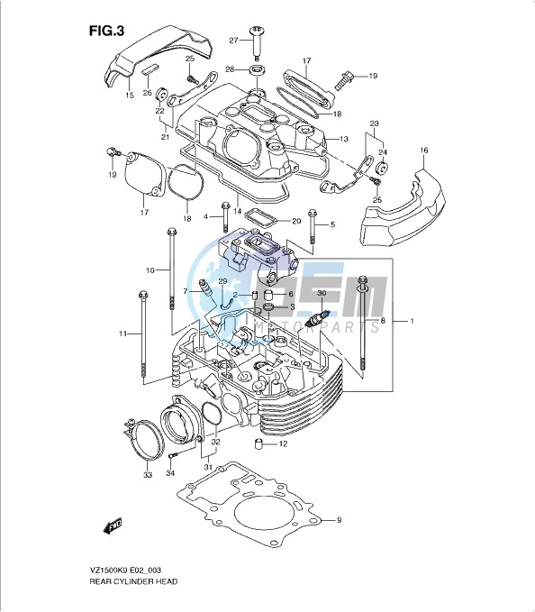 REAR CYLINDER HEAD