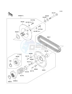 KAF 400 B [MULE 600] (B6F-B9F) B9F drawing DRIVEN CONVERTER_DRIVE BELT