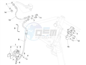 LIBERTY 125 4T IGET CORPORATE E4 (EMEA) drawing Brakes pipes - Calipers