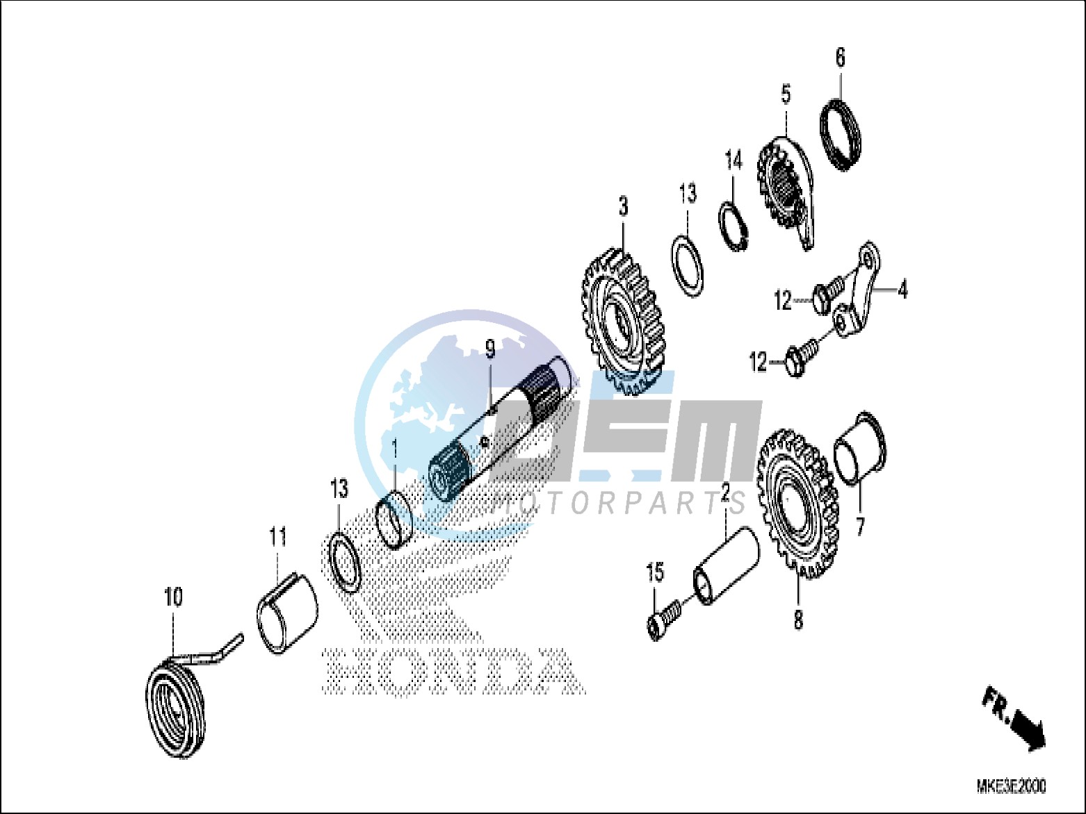 KICK STARTER SPINDLE